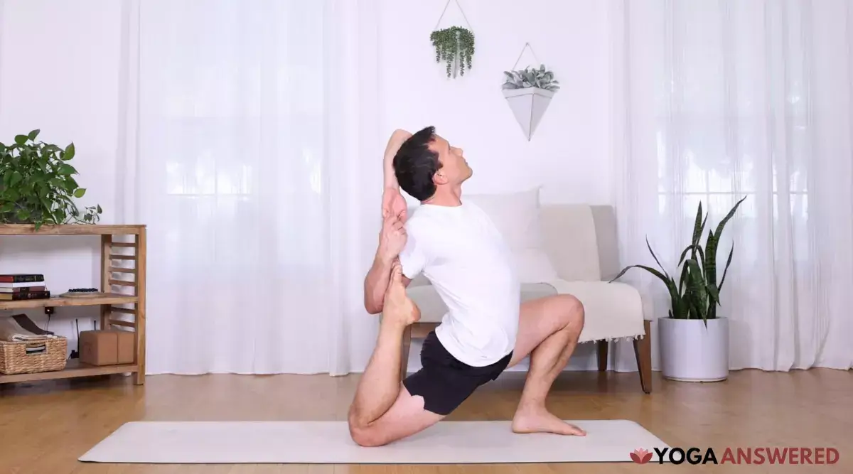 how to do one-legged king pigeon pose ii