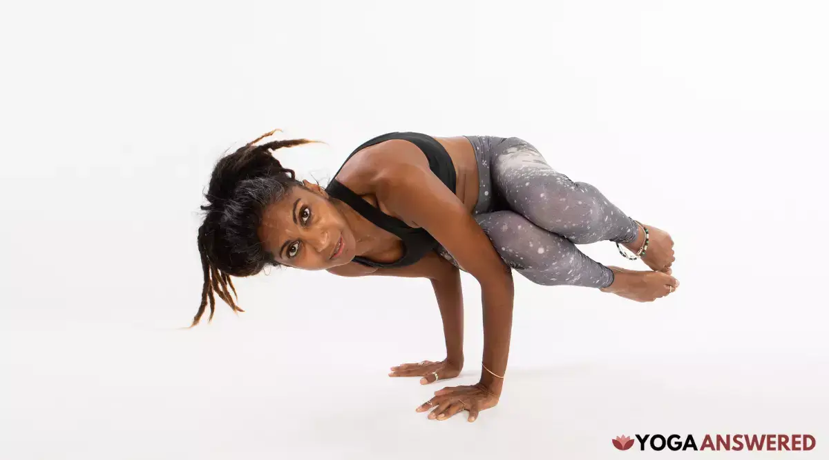how to do side crane (crow) pose